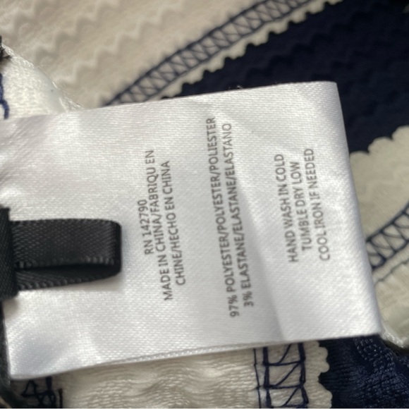 BCBGMaxAzria Dress in Navy and Cream Stripes Size Large - Picture 8 of 9